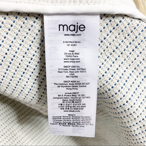 Maje Vitalo Tassel Fringe Linen Blend Tweed Jacket Boho - Picture 8 of 8